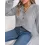 Women's Retro Jacquard Knitted Button V-Neck Balloon Sleeve Sweater