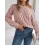 Women's Elegant Casual Feather Hollow One-Neck Off-Shoulder Balloon Sleeve Sweater