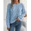 Women's Elegant Casual Feather Hollow One-Neck Off-Shoulder Balloon Sleeve Sweater