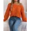 Women's Elegant Casual Feather Hollow One-Neck Off-Shoulder Balloon Sleeve Sweater