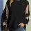 Women's Mesh Knitted Pullover Lace Crew Neck Sweater