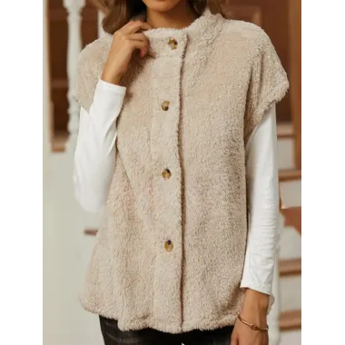 Women's Casual Versatile Plush Vest Jacket