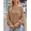 Women's Round Neck Twist Knitted Loose Pullover Sweater