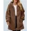 Women's Loose Polar Fleece Long Sleeve Hooded Zipper Sweatshirt Jacket