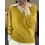 Women's Casual Shirt Polo Collar Patchwork Sweater