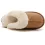 Women's Faux Fur Slippers Fleece Lined Suede Leather Pull On Round Toe Casual Cotton Slippers