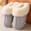 Women's Faux Fur Slippers Fleece Lined Suede Leather Pull On Round Toe Casual Cotton Slippers