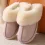 Women's Faux Fur Slippers Fleece Lined Suede Leather Pull On Round Toe Casual Cotton Slippers