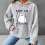 Fluff You Women's Casual Waffle Hooded Pocket Sweatshirt