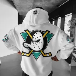 Oversized Casual Men\'s Mighty Ducks Hoodie