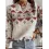 Women's Retro Geometric Diamond Contrast Color Sweater Warm Knitted Sweater Round Neck Top