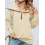 Women's Zippered Large Lapel Shawl Pullover Sweatshirt