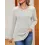 Women's Ribbed Brushed Contrast Color Stitching Long-sleeved Round Neck T-shirt Top