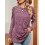 Women's Solid Color Round Neck Twist Long Sleeve Loose T-Shirt Top