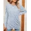 Women's Solid Color Round Neck Twist Long Sleeve Loose T-Shirt Top