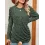 Women's Solid Color Round Neck Twist Long Sleeve Loose T-Shirt Top