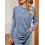 Women's Solid Color Round Neck Twist Long Sleeve Loose T-Shirt Top