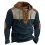 Men's Corduroy Sweatshirt Drawstring Hooded Blue Color Block Elbow Patches Sports Outdoor Daily Holiday Casual Pullover