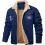 Men's Vintage Nautical Compass Anchor Print Fleece Cotton Work Casual Jacket