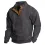 Men's Sweatshirt Herringbone Print Buttons Stand Collar Contrast Color Daily Tops