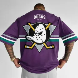 Oversized Casual Men\'s Mighty Ducks Tee