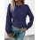 Women's Pleated Crew Neck Knitted Sweater