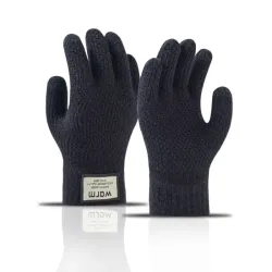 Men\'s Winter Touch Screen Plus Fleece Warm Knitted Wool Gloves