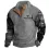 Men's Western Yellowstone Print Color Block Stand Collar Sweatshirt