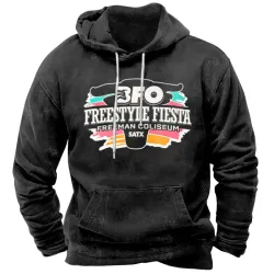 Men\'s Bullfighting BFO FIESTA Print Casual Pocket Hoodie