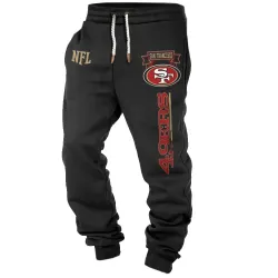 Men\'s San Francisco 49ers Printed Super Bowl Casual Athletic Stretch Waist Pants