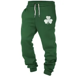 Men\'s Sweatpants St. Patrick\'s Day Shamrock Print Festival Holiday Casual Vintage Sports Pants