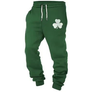 Men's Sweatpants St. Patrick's Day Shamrock Print Festival Holiday Casual Vintage Sports Pants