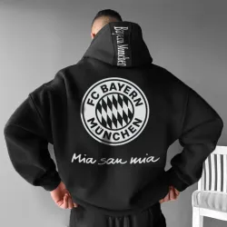 OVERSIZED \'FC BAYERN\' GRAPHIC HOODIE