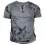 Men's Retro Rock Hip Hop Print Casual Short Sleeve Henley T-Shirt