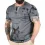 Men's Retro Rock Hip Hop Print Casual Short Sleeve Henley T-Shirt