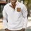 Men's Henley Stand Collar Corduroy Sweatshirt Outdoor Casual Retro Patchwork Sweatshirt