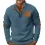 Men's Henley Stand Collar Corduroy Sweatshirt Outdoor Casual Retro Patchwork Sweatshirt