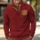 Men's Henley Stand Collar Corduroy Sweatshirt Outdoor Casual Retro Patchwork Sweatshirt