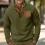 Men's Henley Stand Collar Corduroy Sweatshirt Outdoor Casual Retro Patchwork Sweatshirt