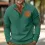 Men's Henley Stand Collar Corduroy Sweatshirt Outdoor Casual Retro Patchwork Sweatshirt