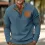 Men's Henley Stand Collar Corduroy Sweatshirt Outdoor Casual Retro Patchwork Sweatshirt