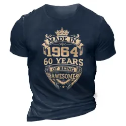 Men\'s Made In 1964 60 YEARS OF BEING AWESOME 2024 Classic Short Sleeve T-Shirt