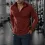 Men's Half Zip With Side Pocket 1/4 Stand Collar Casual Long Sleeve T-shirt