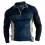 Men's Polo Shirt Casual Lapel Long Sleeve Color Block T-Shirt