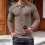 Men's Knit Polo Shirts Long Sleeve Waffle Top Polo Lightweight Fashion Retro Business Casual Daily Tee