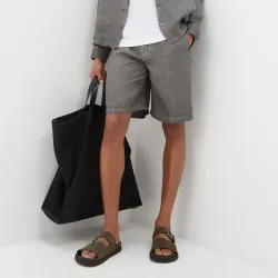 Men\'s Cotton And Linen Shorts Casual Resort Beach Shorts Gray