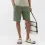 Men's Cotton And Linen Shorts Casual Resort Beach Shorts Green