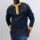 Men's Waffle Henley T-Shirt Color Block Long Sleeve Casual Pullover