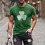 Men's St. Patrick's Day Shamrock Print Outdoor Daily Casual Short Sleeve Crew Neck T-Shirt