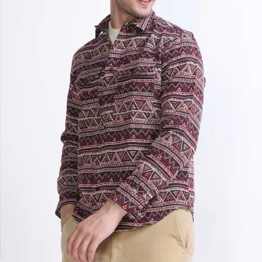 Men's Outdoor Casual Resort Ethnic Pattern Printed Shirt